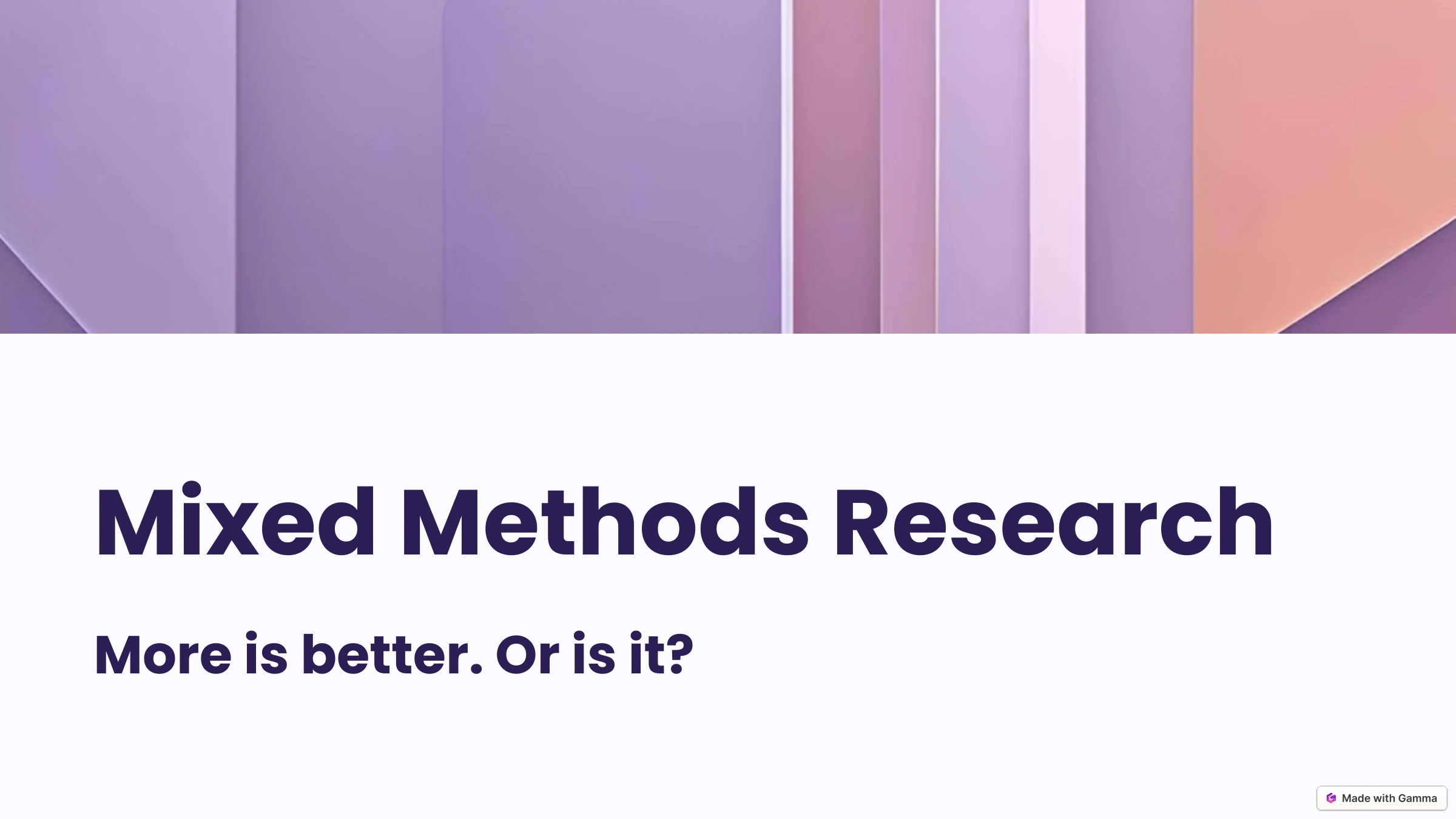 Mixed methods research